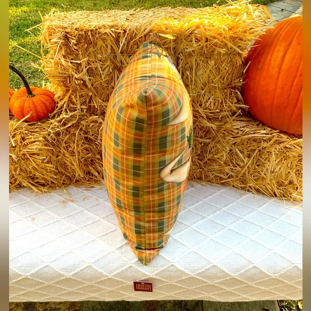 Fall Decor Pillow Plaid Gnomes Ready for Fall Thanksgiving Beautiful Design- NWT